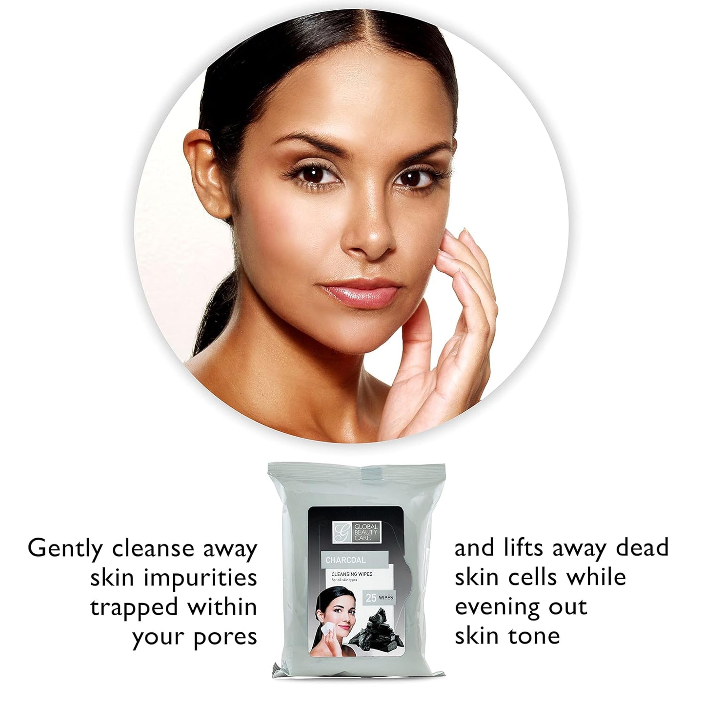 Makeup Remover Wipes (100 Count (4-Pack), Charcoal)