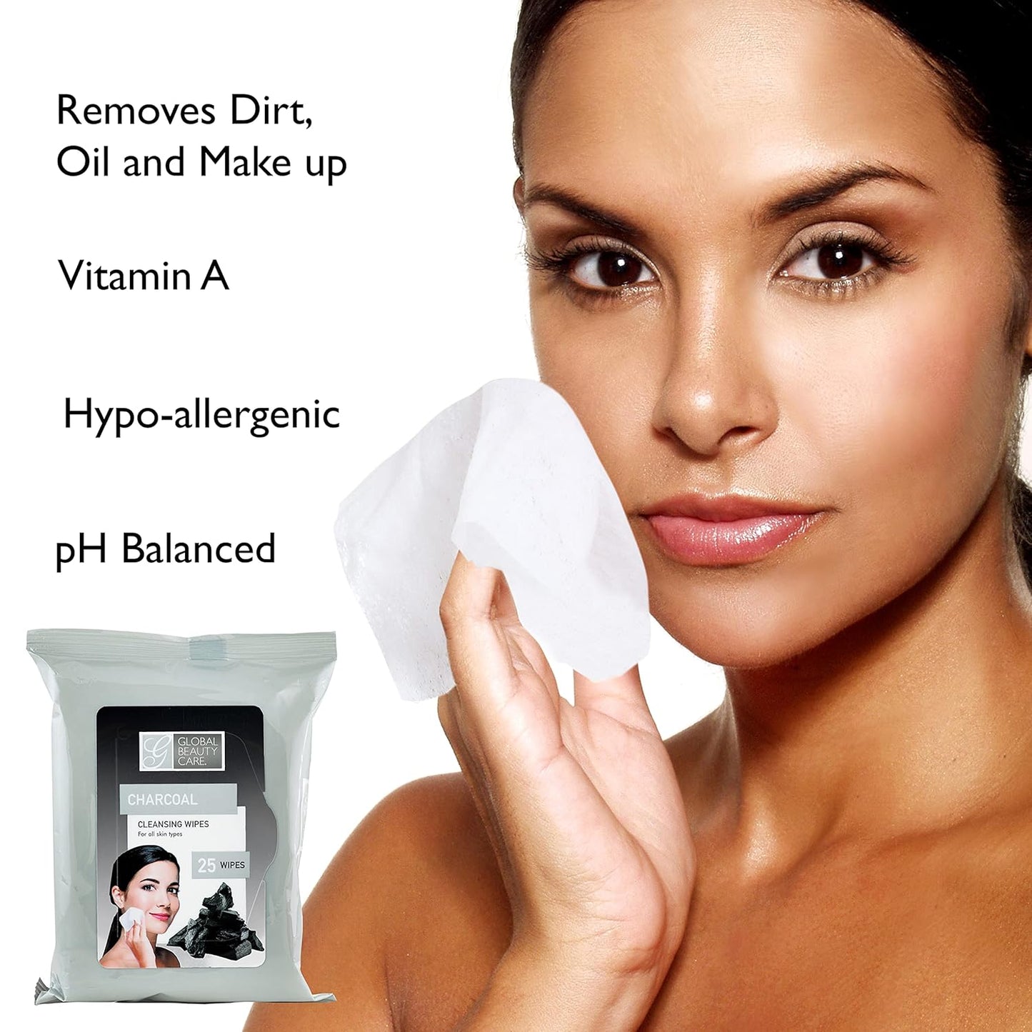 Makeup Remover Wipes (100 Count (4-Pack), Charcoal)