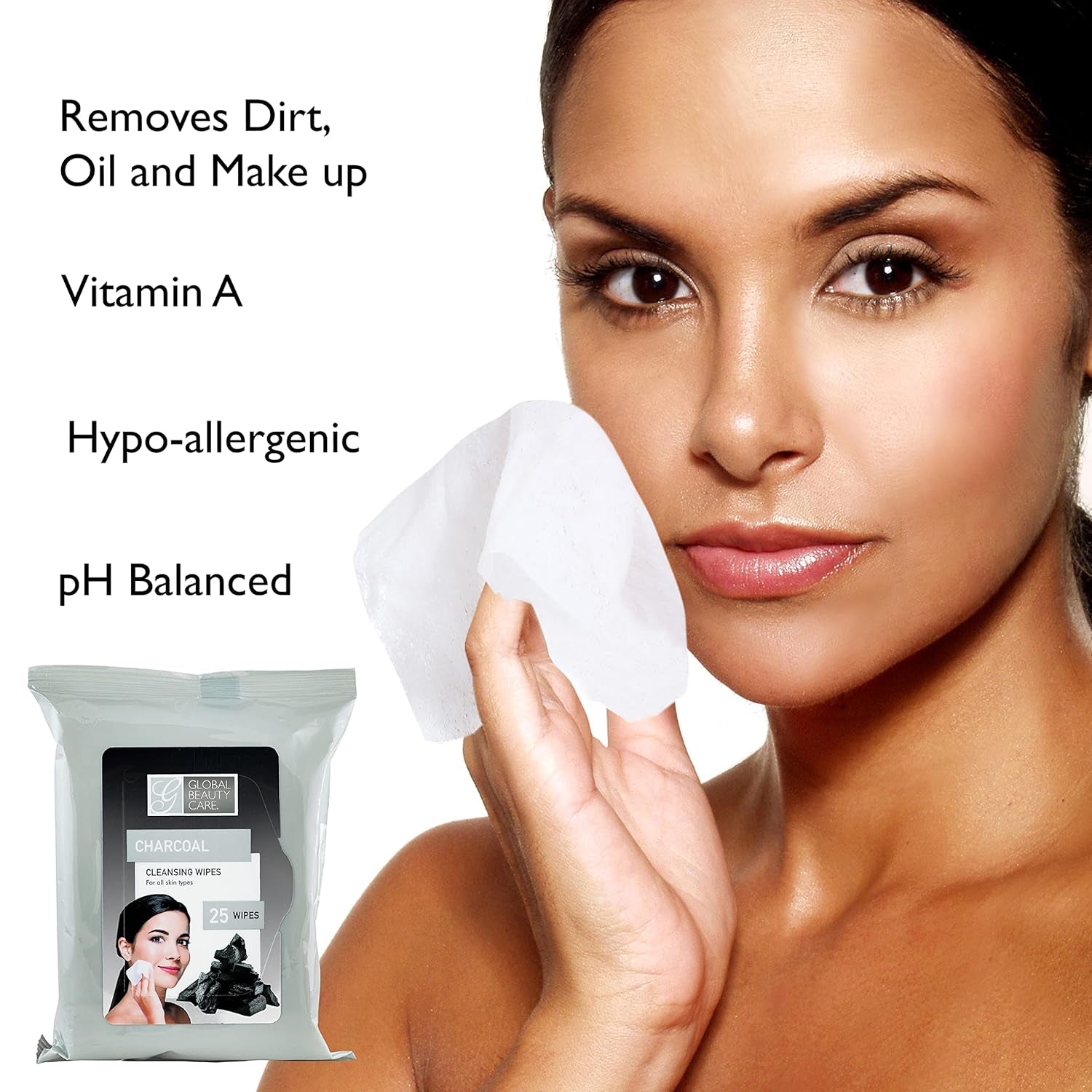 Makeup Remover Wipes (100 Count (4-Pack), Charcoal)