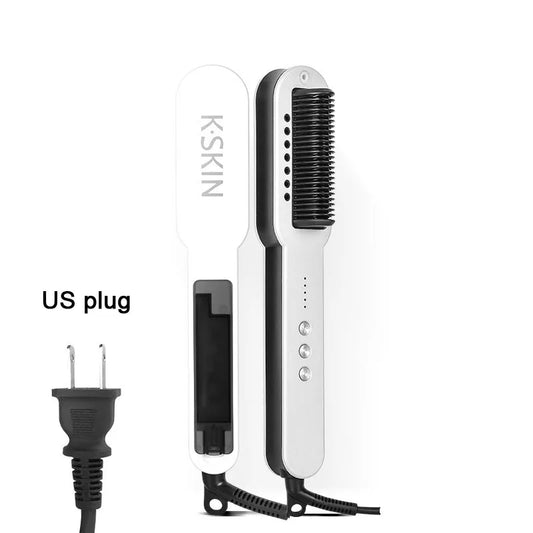 Professional Salon 2In1 Steampod Nano Spray Hair Straightener Beauty Care Hot Steam Ionic Hair Straightening Styler Comb Brush