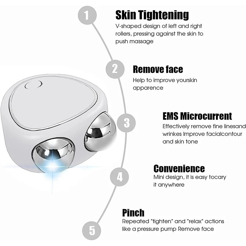 Electric Face Massager Lifting Roller Microcurrent Sonic Vibration Facial Lifting Skin Tighten Massage Beauty Care Devices