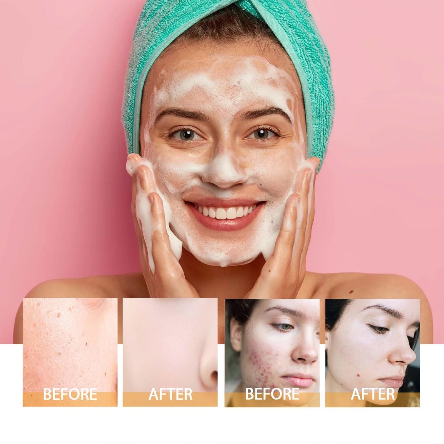 Revitalize Your Skin with Our 2Pcs Turmeric Facial Cleanser - Foaming Face Wash for a Bright, Glowing Complexion (100Ml)