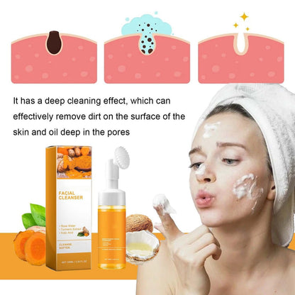 Revitalize Your Skin with Our 2Pcs Turmeric Facial Cleanser - Foaming Face Wash for a Bright, Glowing Complexion (100Ml)