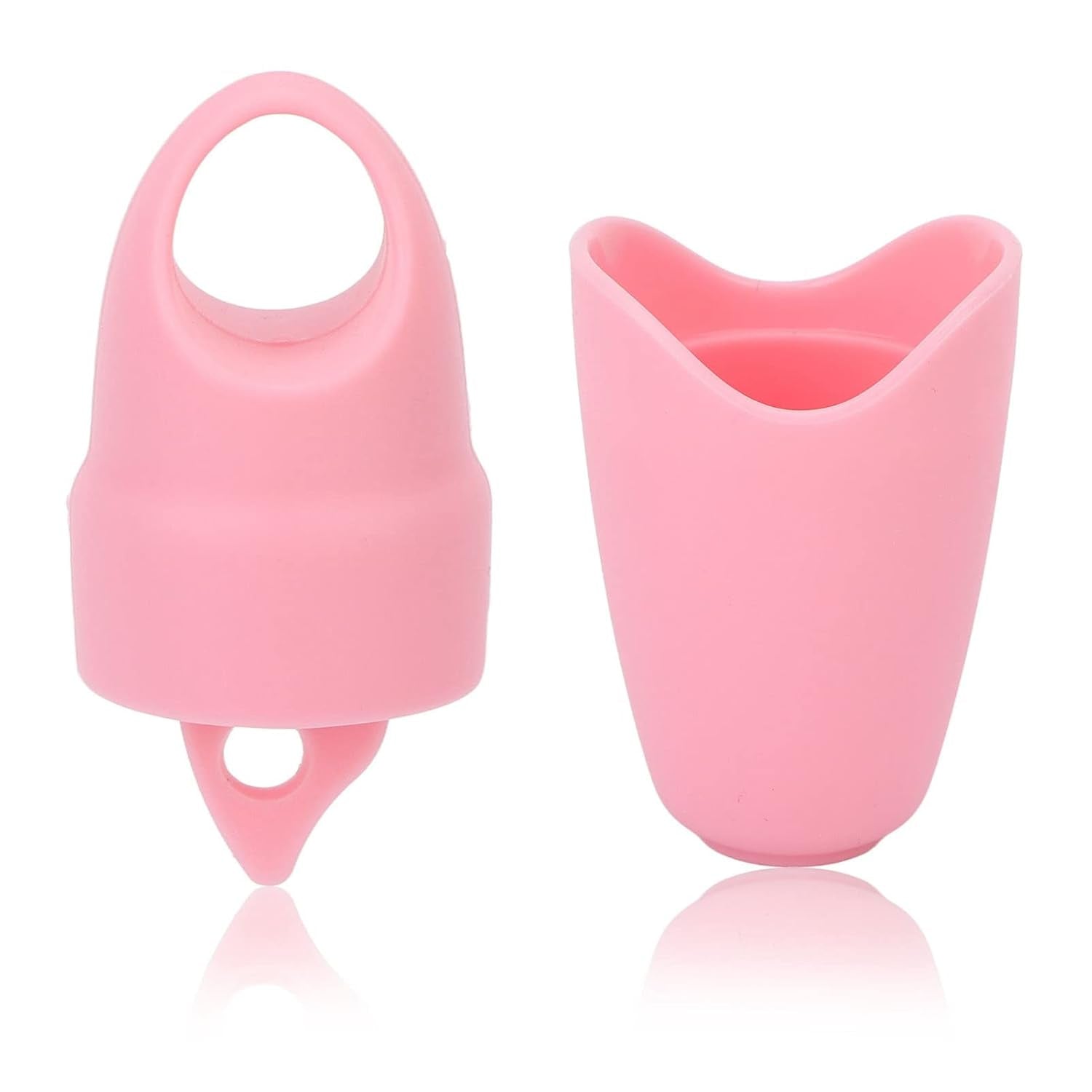 V Shaped Design DIY Making Calming Removing Puffiness Silicone Face Ice Mold Beauty Care (Pink)