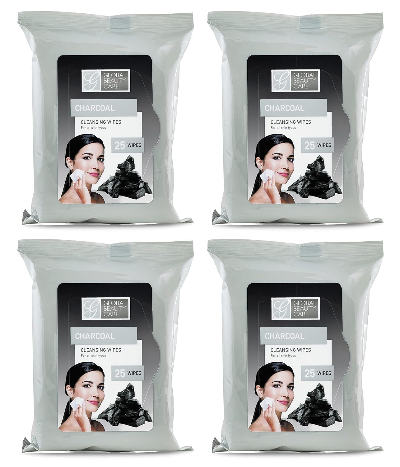 Makeup Remover Wipes (100 Count (4-Pack), Charcoal)