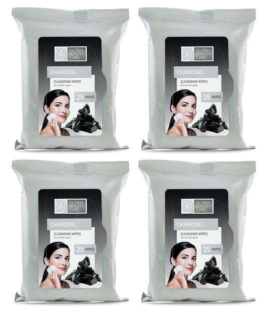 Makeup Remover Wipes (100 Count (4-Pack), Charcoal)