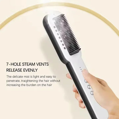 Professional Salon 2In1 Steampod Nano Spray Hair Straightener Beauty Care Hot Steam Ionic Hair Straightening Styler Comb Brush