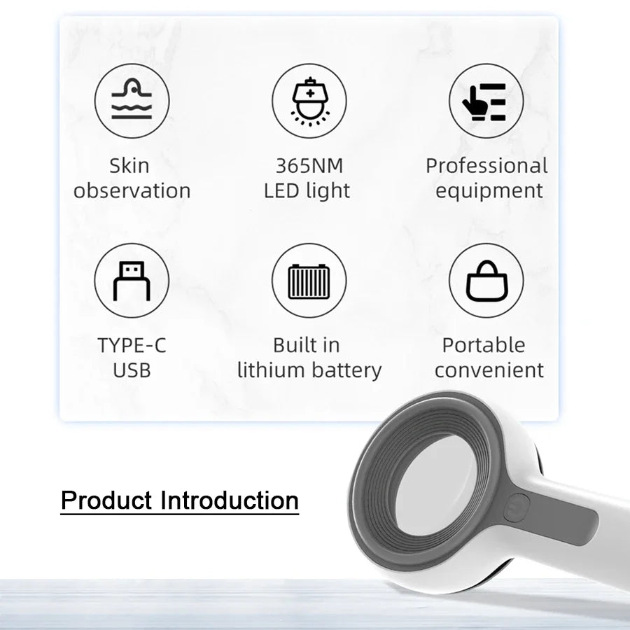 Wood'S Lamp Ultraviolet Skin Analysis for Skin Examination Test Medical Diagnostic Analyzer Machine Personal Beauty Care