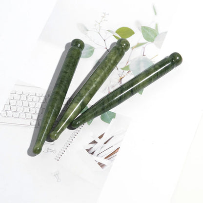 Natural Xiuyu Jade Acupressure Pen Face Scraping Hand Massager Stick Trigger Point Beauty Care Massage Tools