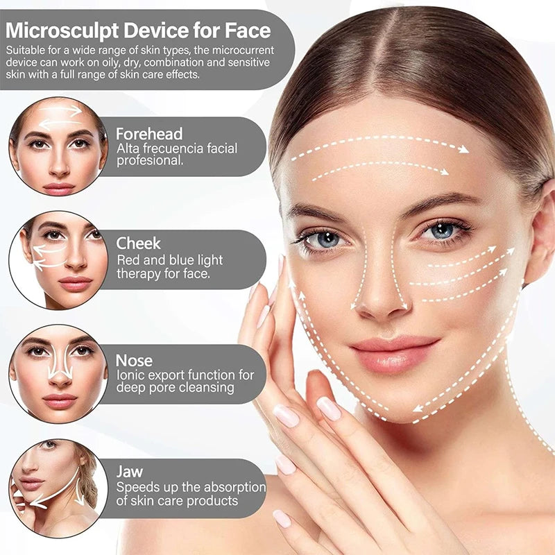 Electric Face Massager Lifting Roller Microcurrent Sonic Vibration Facial Lifting Skin Tighten Massage Beauty Care Devices