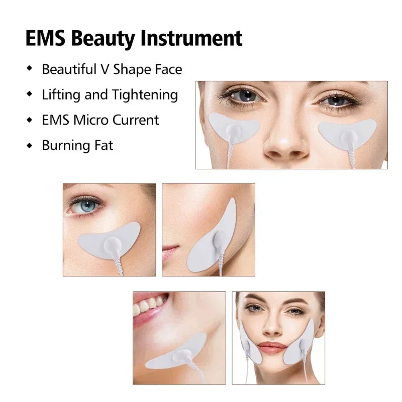 EMS Facial Massager Low Frequency Pulse V Shaped Muscle Stimulator for Facial Lifting Skin Tightening Beauty Care for Adult